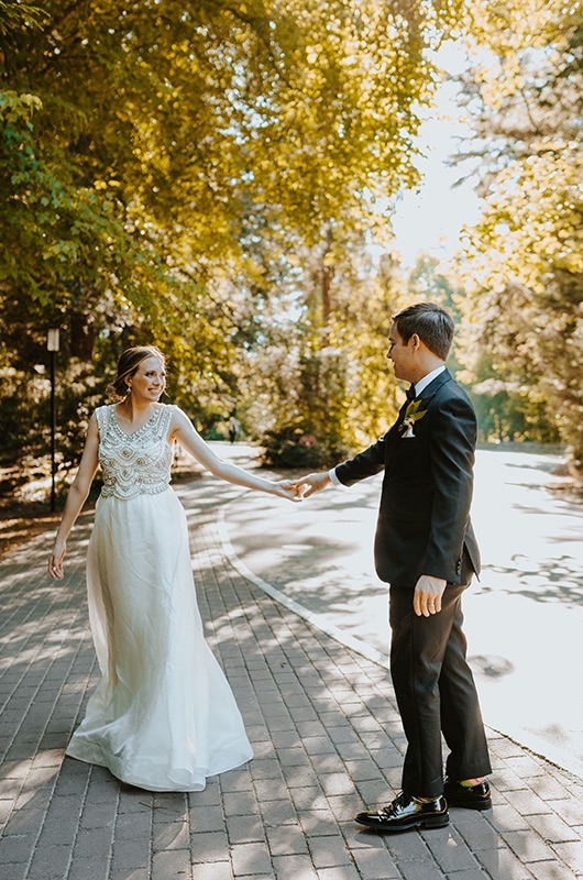 Emily and Matt Marry in a Classic Church Ceremony with a Vintage Reception Bride and Groom