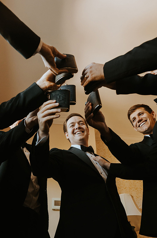 Emily and Matt Marry in a Classic Church Ceremony with a Vintage Reception Groom Getting Ready