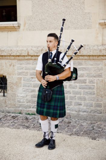 Erin Alvey and Filip Forsberg Wedding in La Guerche sur lAubois France Bagpipes