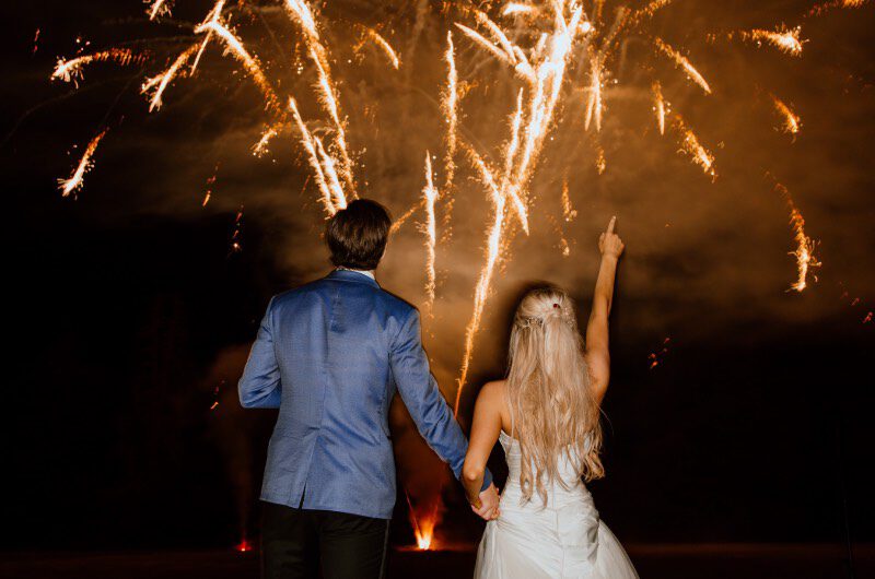 Erin Alvey and Filip Forsberg Wedding in La Guerche sur lAubois France Couple Fireworks