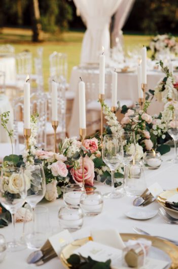 Erin Alvey and Filip Forsberg Wedding in La Guerche sur lAubois France Table Candles