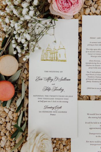 Erin Alvey and Filip Forsberg Wedding in La Guerche sur lAubois France Wedding Invitation