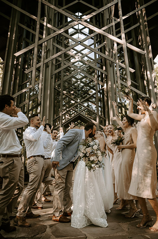 Staesha Gentry and Andrew Buhler Marry at Thorncrown Chapel in Arkansas Bridal Party