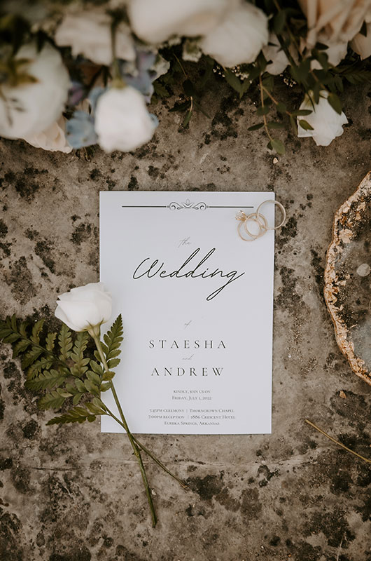 Staesha Gentry and Andrew Buhler Marry at Thorncrown Chapel in Arkansas Invitations Staesha Gentry and Andrew Buhler Marry at Thorncrown Chapel in Arkansas Invitations