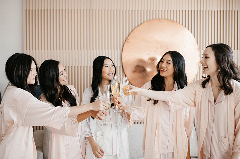 A Beautiful Ballroom Reception at the Four Seasons Hotel Minneapolis Bride Getting Ready with Bridesmaids