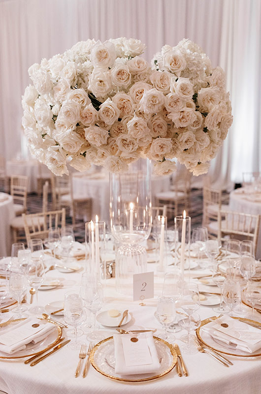 A Beautiful Ballroom Reception at the Four Seasons Hotel Minneapolis Circle Reception Tables