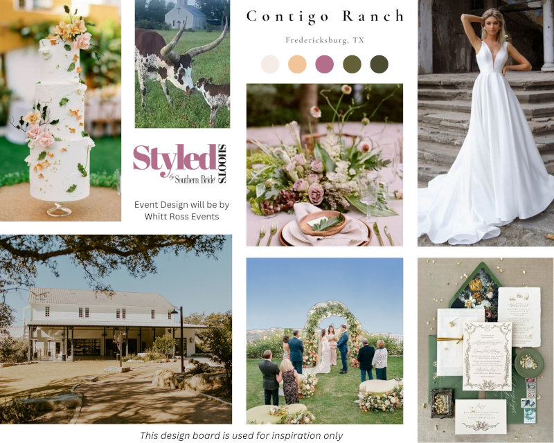 Styled SHOOTS by Southern Bride Contigo Ranch Mood Board Fredericksburg Texas