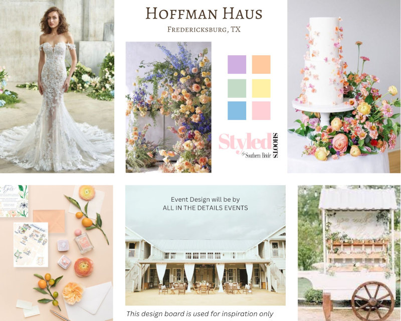 Styled SHOOTS by Southern Bride Hoffman Haus Mood Board Fredericksburg Texas