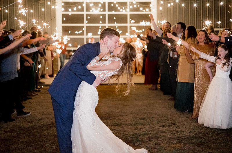 Ashton Williams and Tyler Zuber Marry at Fawn Hollow in Quitman Arkansas Sparkler Sendoff