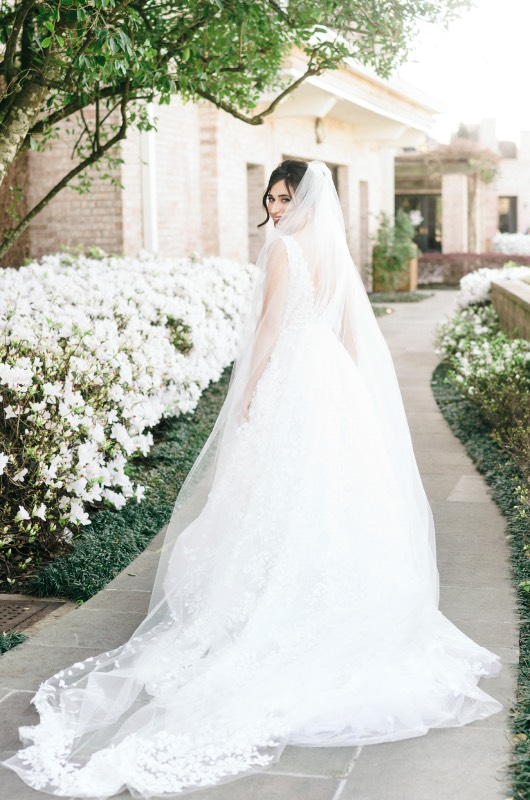 Claire Panebianco and Bobby Theobald Wedding in Houston Texas Bride Walking Away