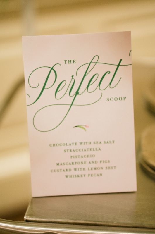 Claire Panebianco and Bobby Theobald Wedding in Houston Texas Gelato Menu Claire Panebianco and Bobby Theobald Wedding in Houston Texas Gelato Menu
