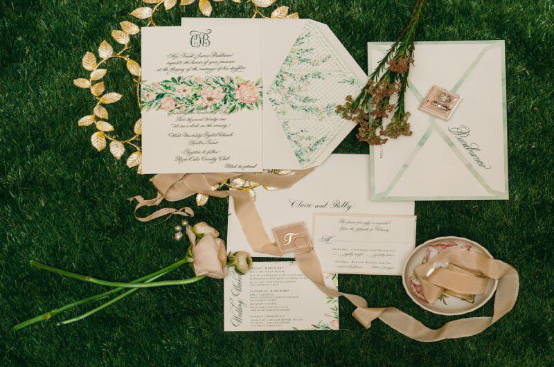 Claire Panebianco and Bobby Theobald Wedding in Houston Texas Wedding Invitation