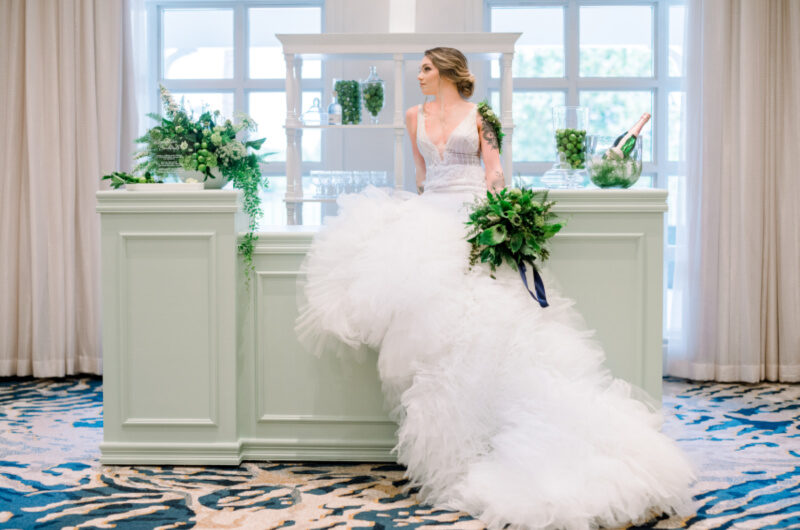 Islamorada Ballroom Styled By Southern Bride bride sitting