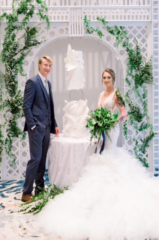 Islamorada Ballroom Styled By Southern Bride couple and cake