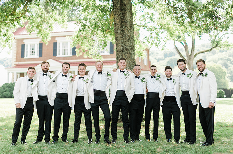 alisa adkison and miles svoboda garden style wedding in tennessee groomsmen