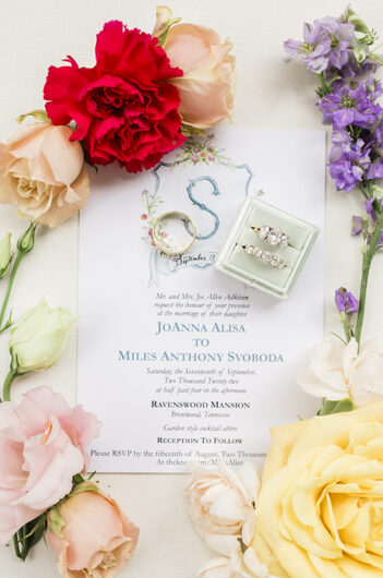 alisa adkison and miles svoboda garden style wedding in tennessee invitation