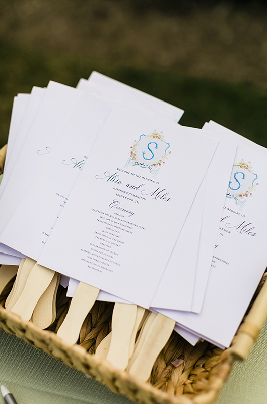 alisa adkison and miles svoboda garden style wedding in tennessee programs