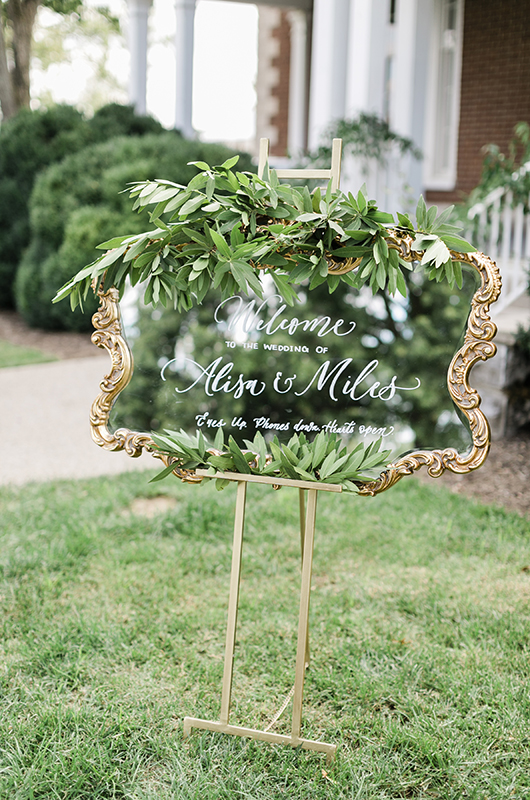 alisa adkison and miles svoboda garden style wedding in tennessee welcome sign