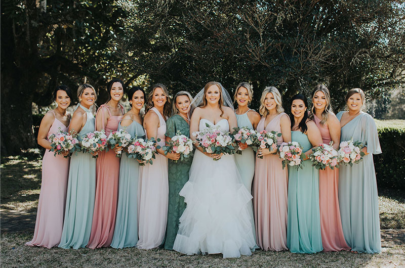 A Spring Wedding with a Blush Aesthetic Bridesmaids