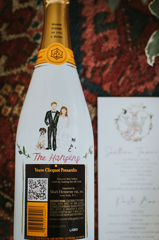 A Spring Wedding with a Blush Aesthetic Custom Veuve Clicquot