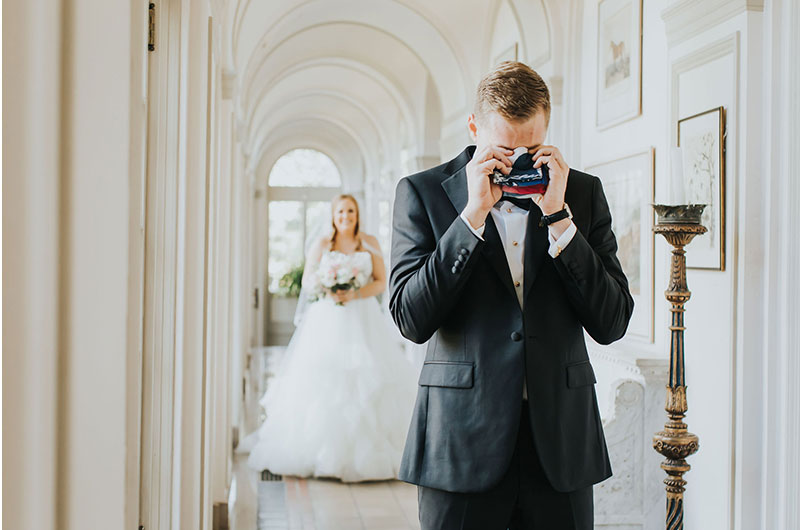 A Spring Wedding with a Blush Aesthetic First Look