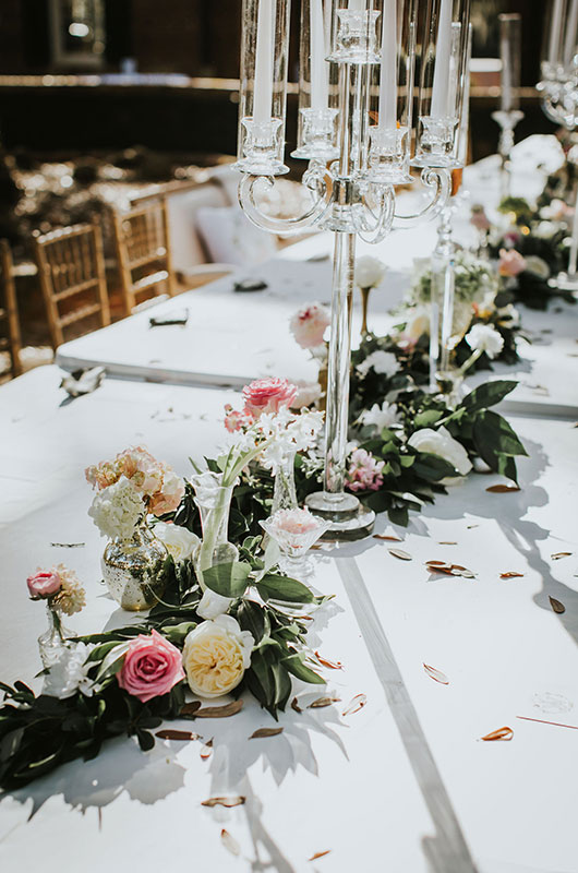 A Spring Wedding with a Blush Aesthetic Table Setting