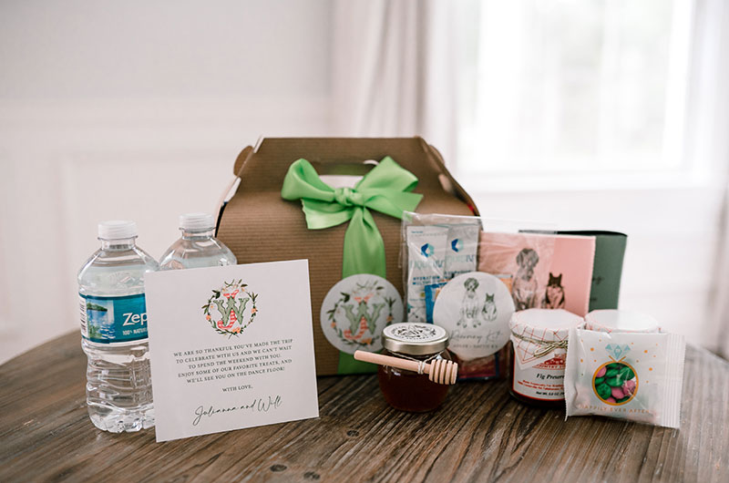 A Spring Wedding with a Blush Aesthetic Welcome Box A Spring Wedding with a Blush Aesthetic Welcome Box