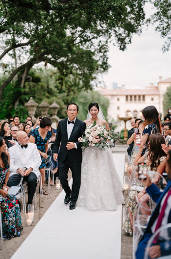 Esther Jang and father aisle