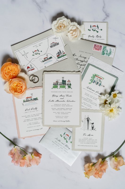 Justin Warshaw and Kelsey Turchi Marry in Italy Invitations Justin Warshaw and Kelsey Turchi Marry in Italy Invitations