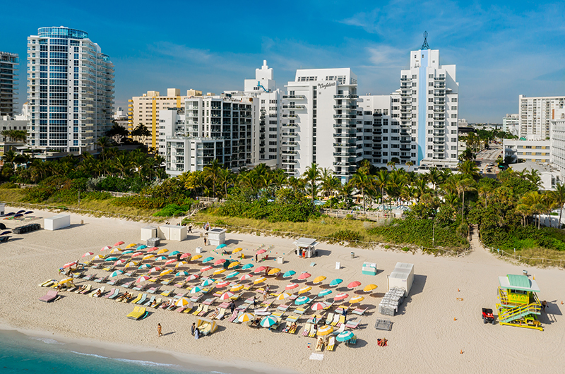 Retro Glam Paradise at The Confidante Miami Beach Aerial View of Hotel