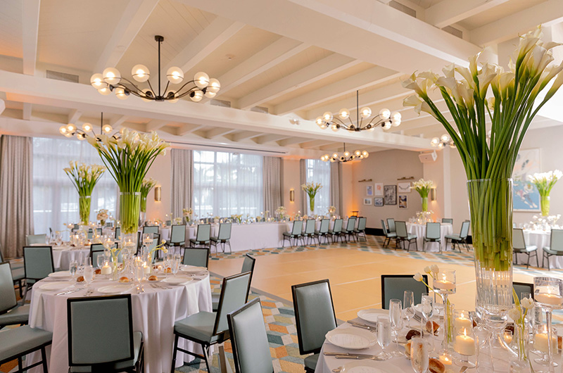 Retro Glam Paradise at The Confidante Miami Beach Ballroom Wedding Reception