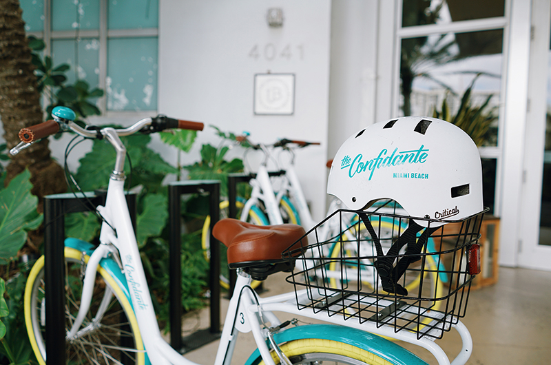 Retro Glam Paradise at The Confidante Miami Beach Branded Bicycle