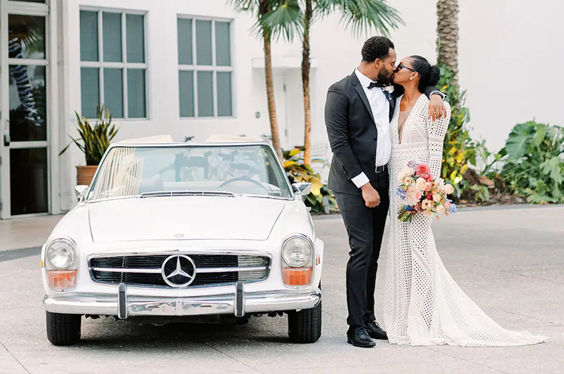 Retro Glam Paradise at The Confidante Miami Beach Bride and Groom