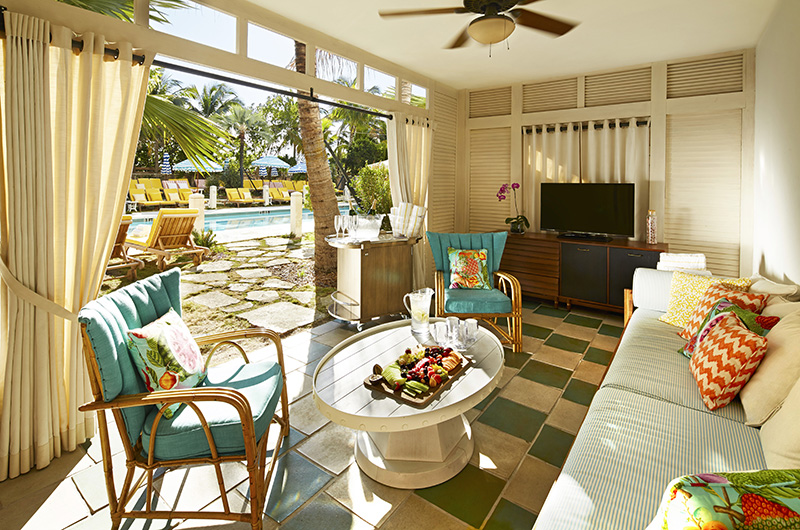 Retro Glam Paradise at The Confidante Miami Beach Poolside Cabana