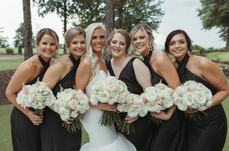 Sherea Knighten And Weston Callahan Marry In Huntsville Alabama bridesmaids and bouquets