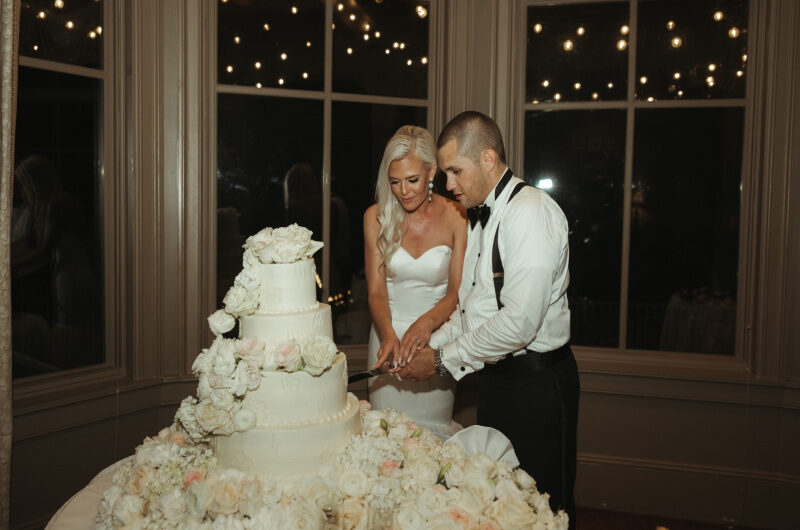 Sherea Knighten And Weston Callahan Marry In Huntsville Alabama cake cutting