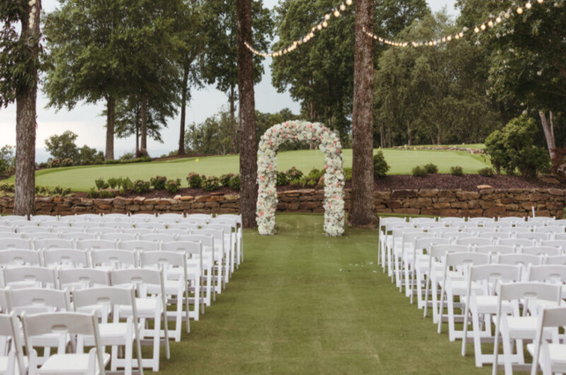 Sherea Knighten And Weston Callahan Marry In Huntsville Alabama floral arch
