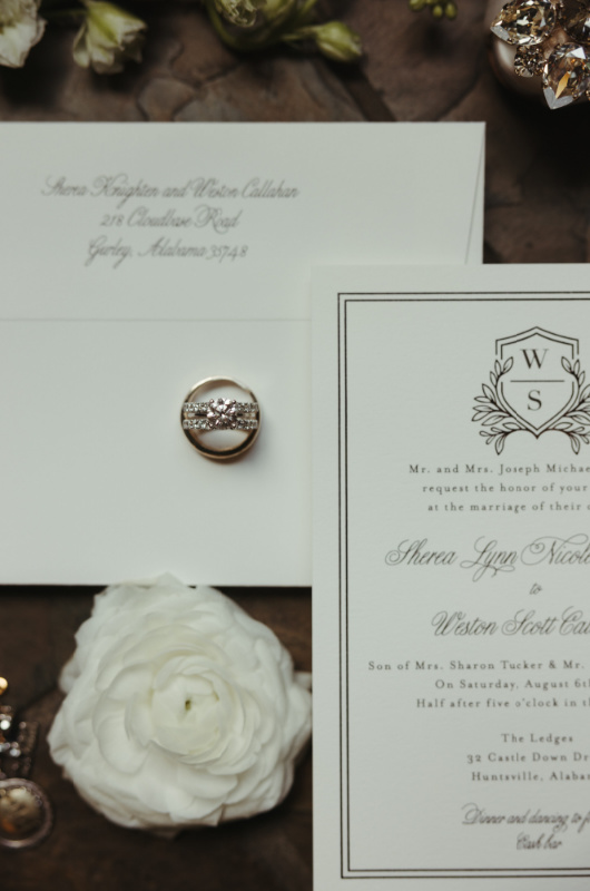Sherea Knighten And Weston Callahan Marry In Huntsville Alabama rings and invitations