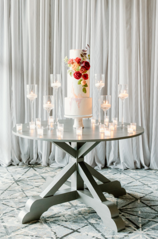 Styled By Southern Bride The Hotel At Avalon Reception Inspiration cake and candles