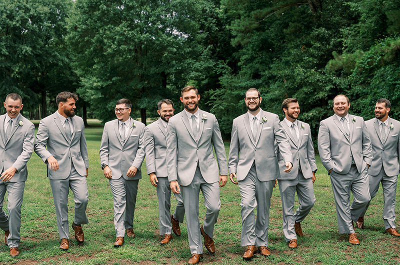Kendall and Blake Marry in a Whimsical Ceremony at White Fox Cottage Groom with Groomsmen