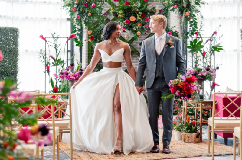 Styled By Southern Bride The Hotel At Avalon Ceremony Inspiration couple down the isle
