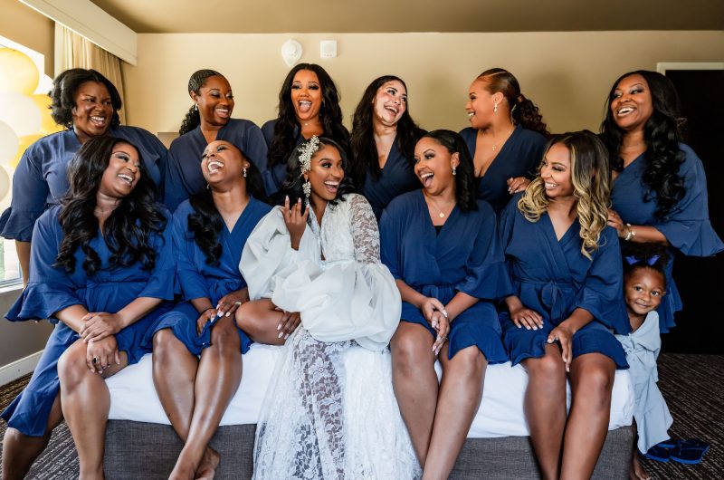 Joi Marlowe And Je'Mere Mooney Marry In Raleigh North Carolina bridesmaids