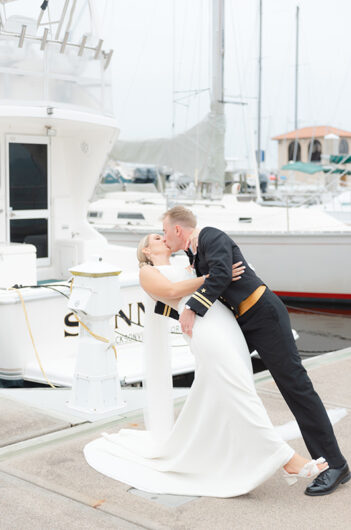 Kircher Heim Wedding dock kiss