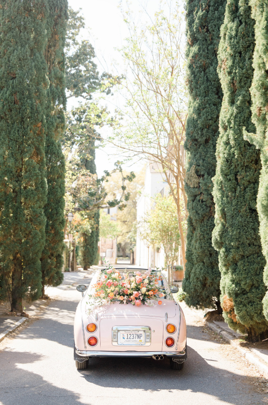 Romance In Charleston South Carolina pink car