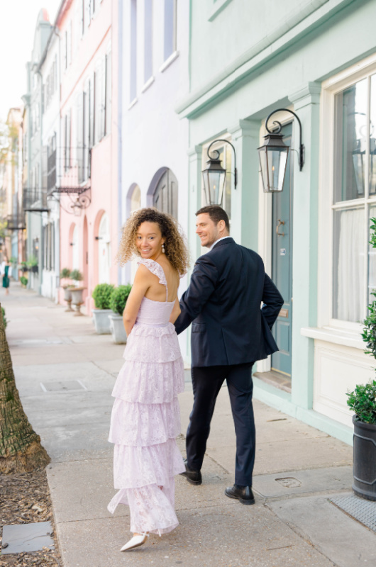 Romance In Charleston South Carolina walking up the street