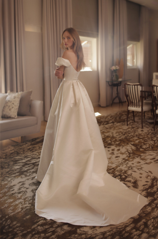 Top Wedding Dress Trends of from NYC Bridal Fashion Week Lihi Hod off shoulder