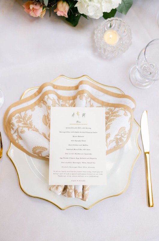 Angela and MichelleWindhamWedding Menu Angela and MichelleWindhamWedding Menu