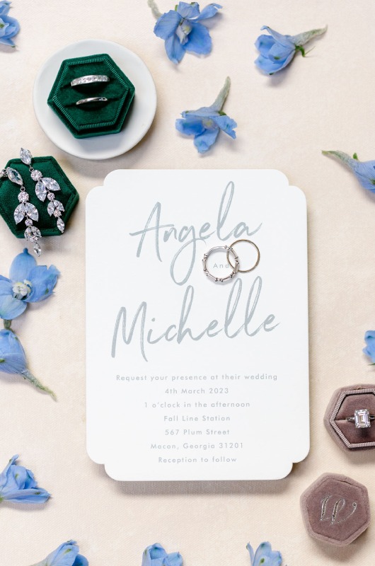 Angela and MichelleWindhamWedding Wedding Invitations