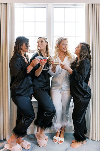 Plotz Signorin Wedding bridesmaids cheers Plotz Signorin Wedding bridesmaids cheers