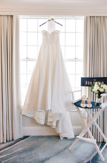Plotz Signorin Wedding dress on hanger